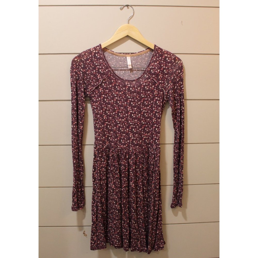 Long Sleeve Purple Floral Sundress